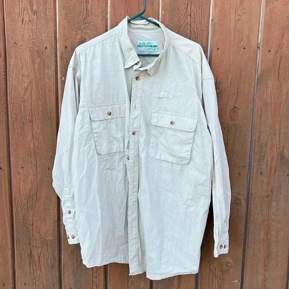 MENS XXL ORVIS BUZZOFF INSECT SHIELD INSECT REPELLANT LONG SLEEVE BUTTON UP - Picture 1 of 8